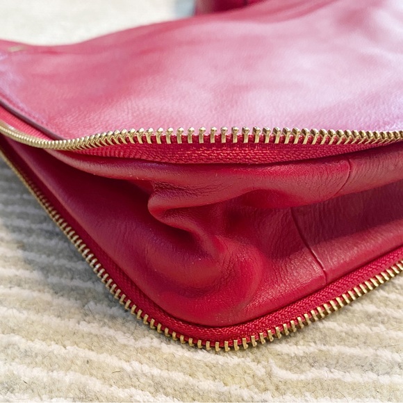 Fossil Piper Expandable Red Leather Crossbody Satchel - Picture 5 of 15